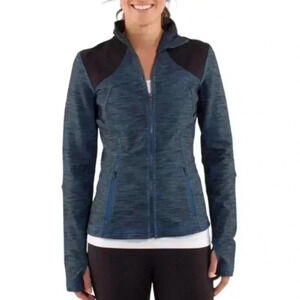 Lululemon Forme Jacket Women 6 Blue Full Zip